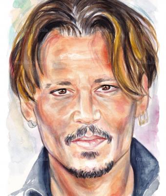 johnny-depp-acquerello-su-car