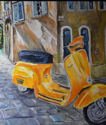 una-vespa-giallo-positano