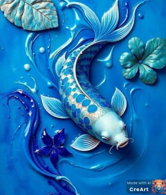 carpa-koi-a-vernice-blu