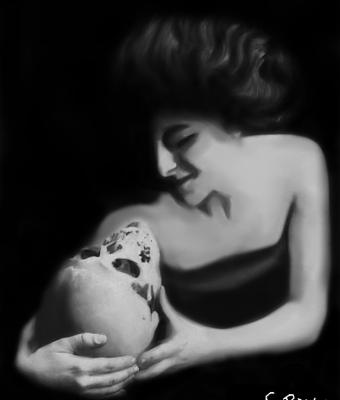 victorian-woman-and-skull